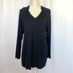 CAbi Style 3415 Gala Black Long Sleeve Knit Tunic Top Shirt Woman’s Small V Neck
